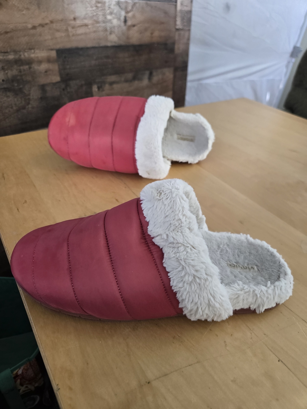 Vionic Josephine Quilted Faux Fur Comfy Warm Orthotic Mule Slide Slippers Sz 11